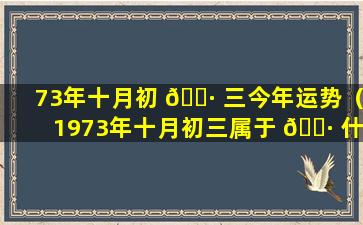 73年十月初 🌷 三今年运势（1973年十月初三属于 🕷 什么命）